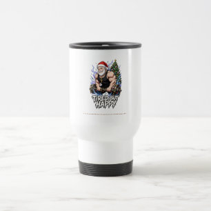 Müde aber glückliche Anime-Weihnachtsmann-Gym-Shir Reisebecher