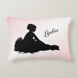 Müde Ballerina Personalisiert mit Namen Pink Dekokissen