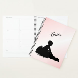 Müde Ballerina Personalisiert mit Namen Pink Planer