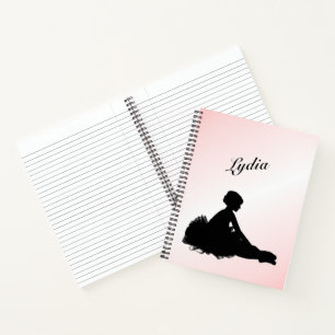 Müde Ballerina Personalisiert mit Namen Rosa Notizbuch