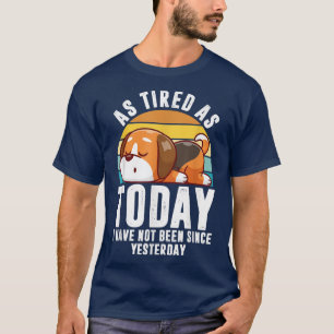 Müde Lustige Sprüche Lazy Corgi Haustier Vintag T-Shirt