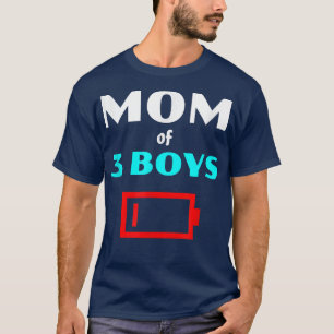 Müde Mutter von 3 Jungen Mutter mit drei Söhnen Lo T-Shirt