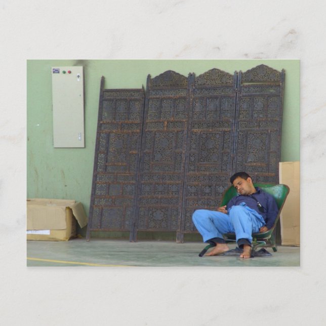 Müde raus - Leute am Freitagmarkt, Kuwait Postkarte (Vorderseite)