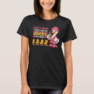 Müder Mütter Club Schlaf Entzug Ente Kaffee Liebha T-Shirt
