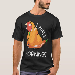Müder Papagei hasst Morgenröte I Rosig Gesicht Grü T-Shirt