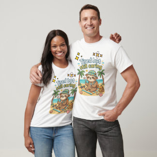 Müdes aber dennoch fürsorgliches Faultier Sommer-T T-Shirt