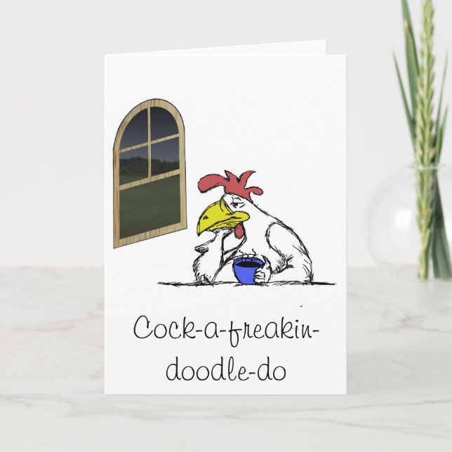 Müdes Huhn Karte (Vorderseite)