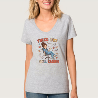 Müdes Krankenpfleger-Shirt | Retro Gesundheitsarbe T-Shirt