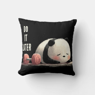 Müdes Panda Fitnessstudio – Lustige Workout Kunst Kissen