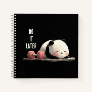 Müdes Panda Fitnessstudio – Lustige Workout Kunst Notizbuch