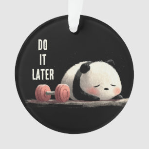Müdes Panda Fitnessstudio – Lustige Workout Kunst Ornament