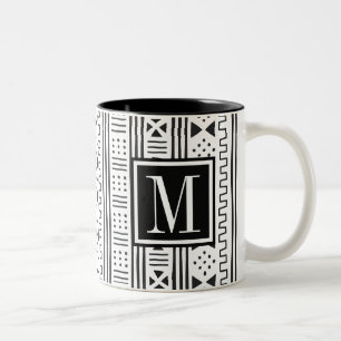 Mudprint Inspiriert Monogramm Zweifarbige Tasse