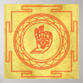 Mudra Om Mandala Classic Saffron Poster