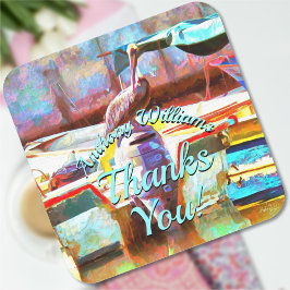 Muelle Los Peines Vielen Dank Pelican 0463 Quadratischer Aufkleber