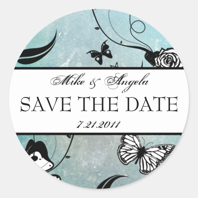 Muerte Sugar Skull Calaveras Save the Date Runder Aufkleber (Vorderseite)