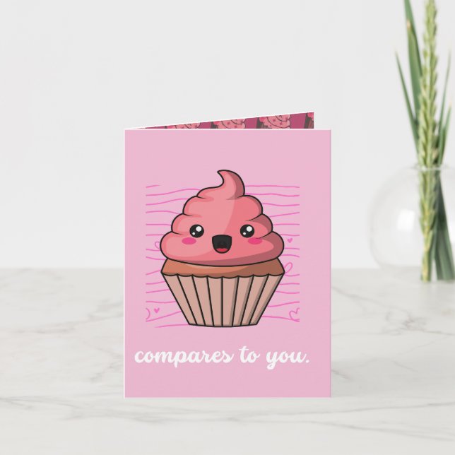 Muffin im Vergleich zu Niedlichen Valentinen Karte (Vorderseite)