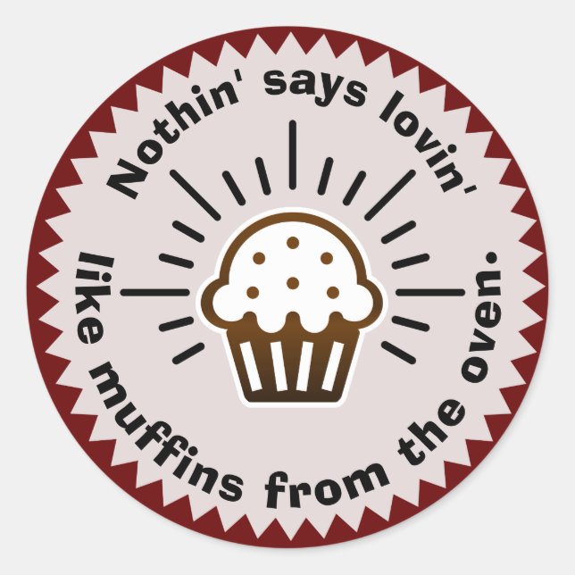Muffins aus dem Ofen Runder Aufkleber (Vorderseite)