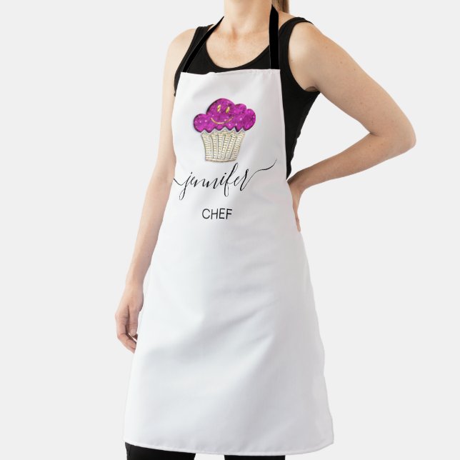 Muffins Bakery Catering Cakes Smile Gold Pink Name Schürze (InSitu)