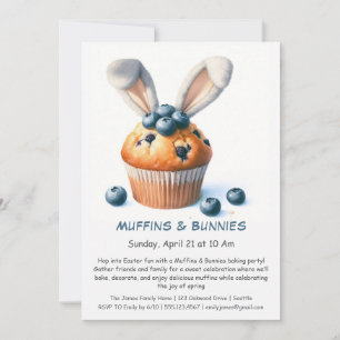 Muffins & Lapins – Invitation pour une fête de Pâq