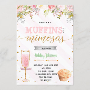 Muffins und Mimosas Party Einladung