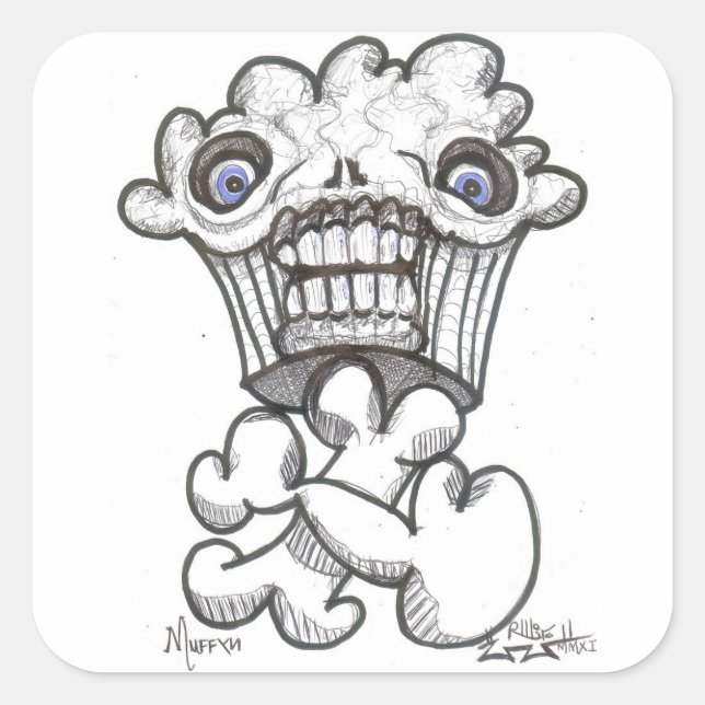 MUFFYN QUADRATISCHER AUFKLEBER (Vorderseite)