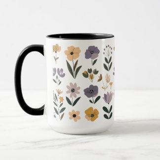 Mug С collecte des fleurs vectorielles