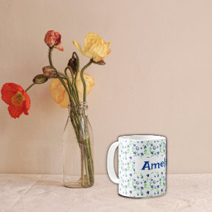 Mug С ute Blueberry aquarelle nom du motif