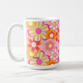 MUG レトロかわいいお花デザイン♡ピンク