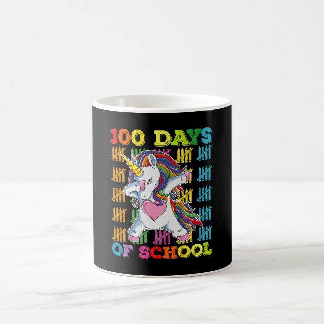 Mug 100 Jours De L'École Unicorn Enseignant (Centre)