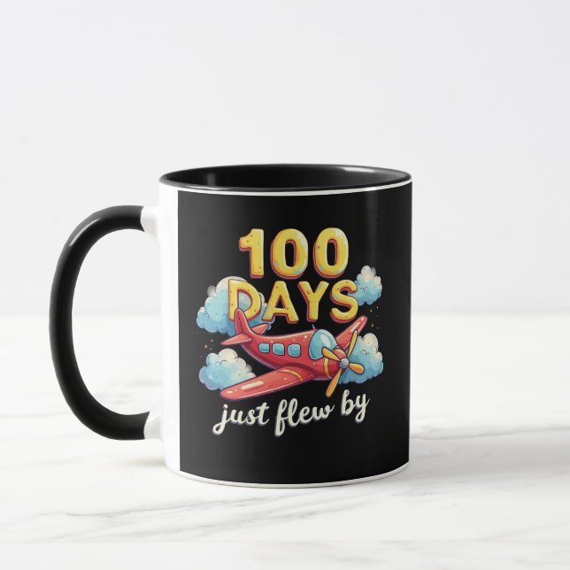 Mug 100 Jours Juste Volé En Avion 100 Jours D'École (Gauche)