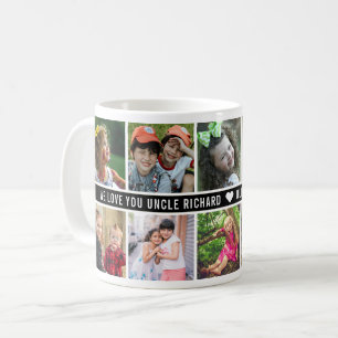 Mug 10 Collage de photos On t'aime Oncle Noir Blanc