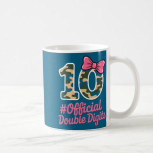 Mug 10 Double chiffres camouflage design rose