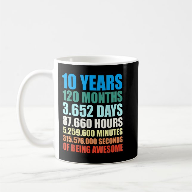 Mug 10e Birthday Venin Boy 10 Years Beg Awesome (Gauche)