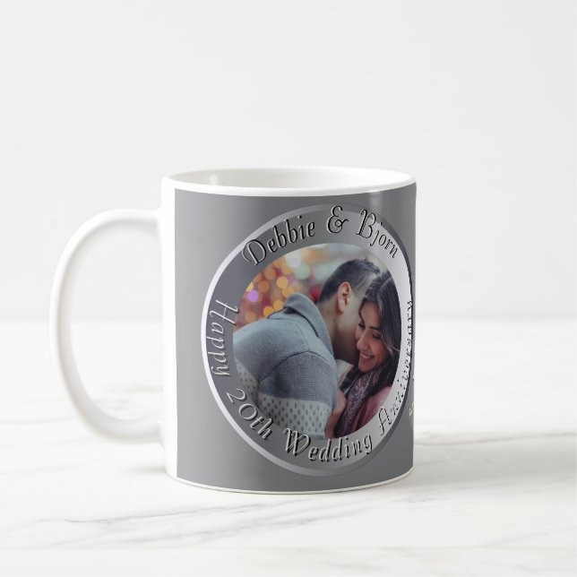 Mug 10ème, 20ème, 25ème, 70ème anniversaire de Mariage (Gauche)