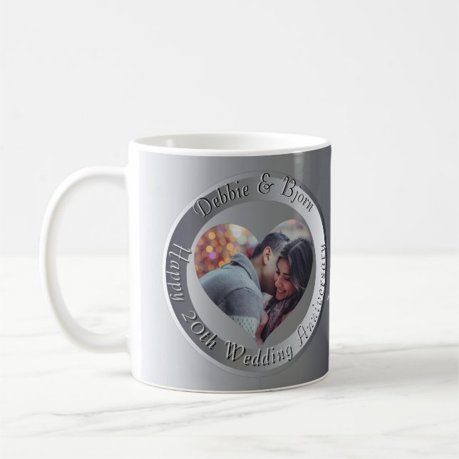 Mug 10ème, 20ème, 25ème, 70ème anniversaire de Mariage (Gauche)