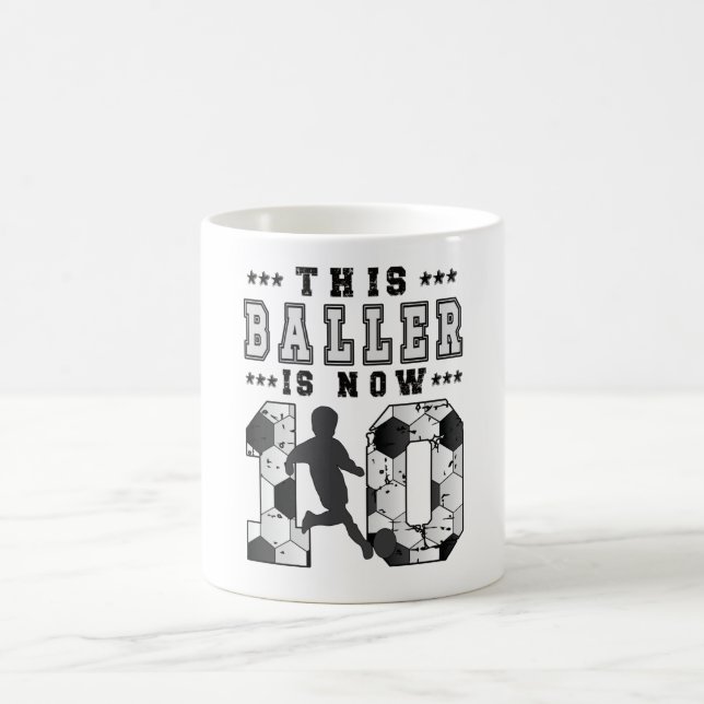 Mug 10th Birthday Gift Soccer Player 10 Year Old Boy (Centre)