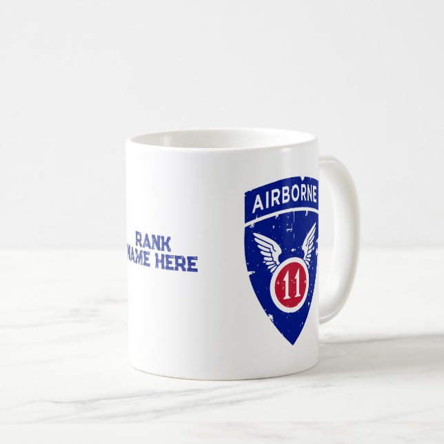 Mug 11e division aéroportée "Arctic Angels" Grunge (Devant droit)
