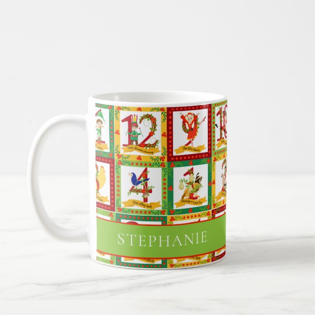 Mug 12 Jours de Monogramme de Noël (Gauche)