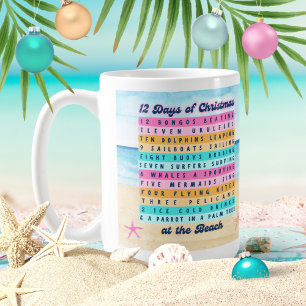 Mug 12 Jours de Noël à la plage Tropical