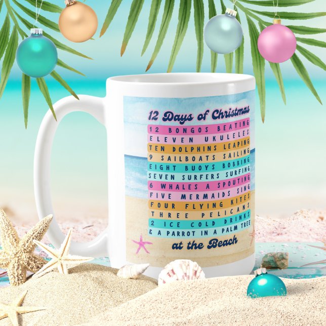Mug 12 Jours de Noël à la plage Tropical (Créateur téléchargé)