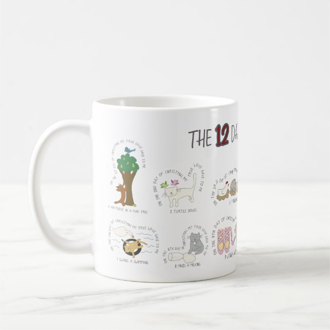 Mug 12 jours drôles des chats de Noël de Catmas (Gauche)