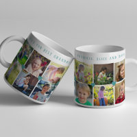 12 photo collage LOVE pour BEST GRANDMA sage vert