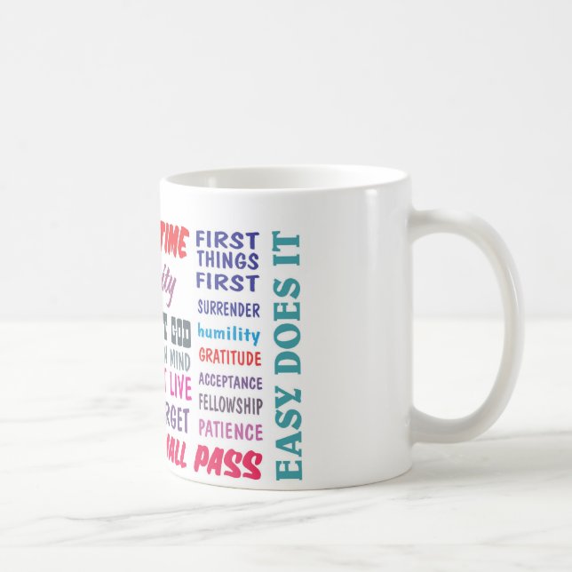 Mug 12 slogans de récupération d'étape (Droite)