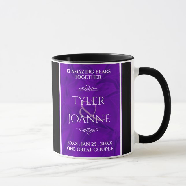Mug 12ème anniversaire de la Mariage de soie (Droite)