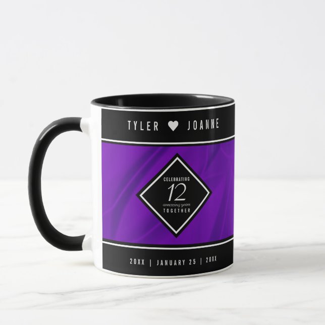 Mug 12ème anniversaire de la Mariage de soie (Gauche)