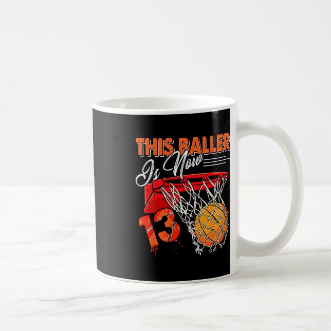 Mug 13e anniversaire Bysketbyll Amusants 13 ans enfant (Droite)