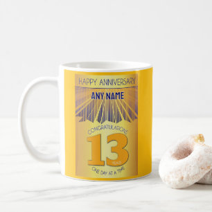 Mug 13e anniversaire de sobriété 12 Étapes Rayon Dor