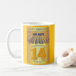 Mug 14e anniversaire de sobriété 12 Étapes Rayon Dor