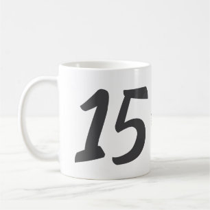 Mug 15e anniversaire ajouter nom date année noire modè