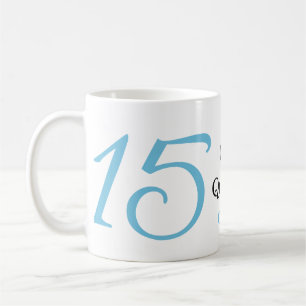 Mug 15e anniversaire de quinceanera bleu noir lettre n